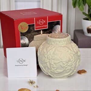 NEW Lenox Ornamental Glow Poinsettia Votive Candle Holder Christmas Gift 4”